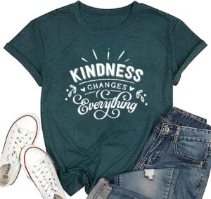81niRmvMtL._AC_SL1358_.jpg Kindness Shirt for Women Summer Casual Short Sleeve Inspirational Tee Tops