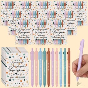 Spakon 60 Pcs Positive Affirmation Ballpoint Pens with 12 Pcs Awesome Reminder Cards Inspirational Self Love Gifts for Employee Coworker Student Office Supplies Mental Health Gifts