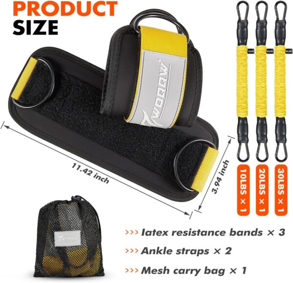 Ankle Resistance Bands with Cuffs, Ankle Bands for Working Out, Glutes Workout Equipment, Butt Exercise Equipment for Kickbacks Hip Fitness Training, Legs Resistance Bands for Women & Men