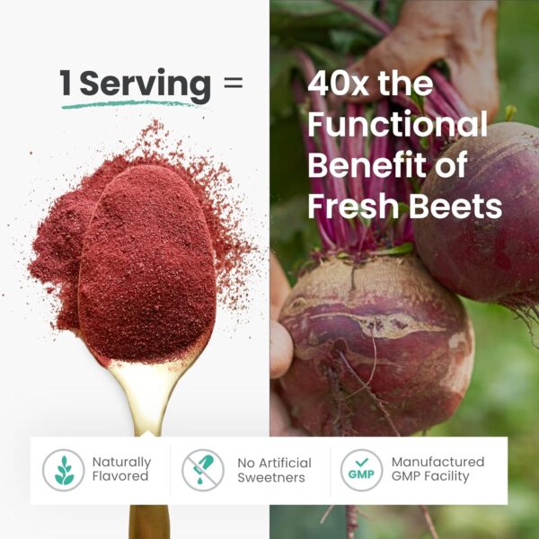 humanN SuperBeets Beet Root Powder - Non-GMO Beetroot Superfood - Nitric Oxide Supplement for Heart Health, Circulation & Blood Pressure Support - Black Cherry, 30 Servings