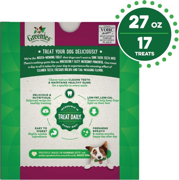 Greenies Weight Management Large Natural Dog Dental Care Chews Weight Control Dog Treats, 27 oz. Pack (17 Treats)