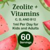 Zeolite Detox for Kids | Heavy Metal Detox | Methyl Vitamin B12, C and D3 for added Energy, Immune, and Focus | 2 oz liquid drops (60 Servings) | Parasite Cleanse | No Preservatives, Vegan, Non-GMO