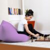 Yogibo Mini Small Bean Bag Lounger Chair for Kids, Teens and Adults with Filling, Soft, Plush, Comfy, Sensory Lounge Beanbag, Washable Cover, Lavender