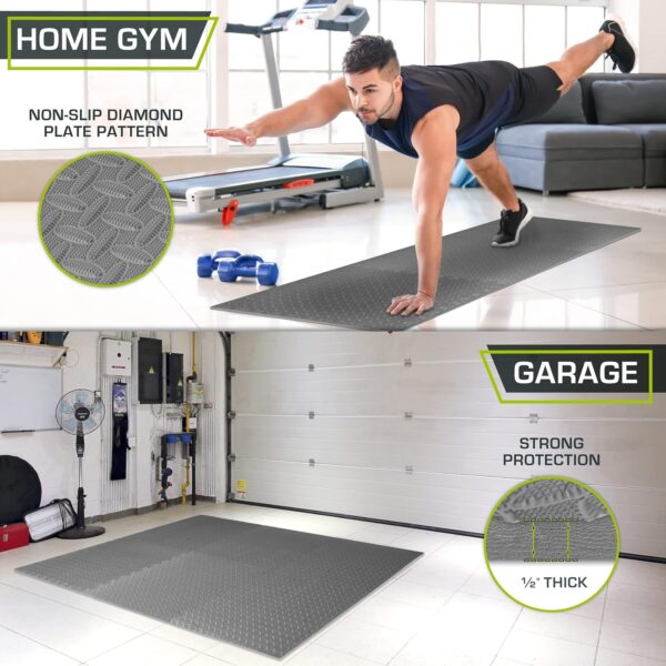 ProsourceFit Puzzle Exercise Mat ½ in, EVA Interlocking Foam Floor Tiles for Home Gym, Mat for Home Workout Equipment, Floor Padding for Kids, Brown, 24 in x 24 in x ½ in, 24 Sq Ft - 6 Tiles