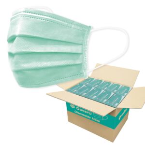 Medtecs Face Mask Disposable - 50/2000 Pack - Comfortable 3 Layer Breathable Mask, the Better Protection and Health Choice - CoverU Adult Mask - Pack of 2000 - Green