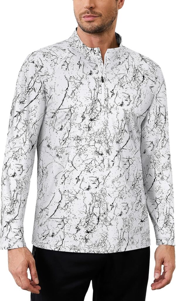 LURANEE Men's UPF 50+ Long Sleeve 1/4 Zip Pullover Athletic Hiking Running Workout Tops