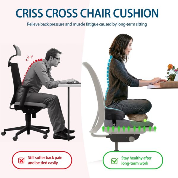 Johnear Cross Legged Office Chair Cushion Meditation Chair Meditation Cushion Floor Pillows for Adults Sitting Yoga Enthusiasts, Meditation Fanatics Seat (Grey)