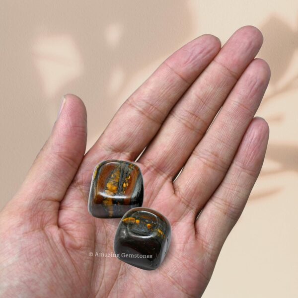 1000+ Carats Iron Tiger Eye Crystal Tumbled Stones Polished Rocks - Natural Gem Stones for Healing - DIY Crystals for Protection