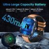 Smartwatch for Men Fitness Smart Watch: 2.0 inch Brown Watch with Bluetooth Call Answer - Android iOS Compatible Military 3ATM Waterproof 100+ Sports Digital Activity Tracker Heart Rate Sleep Monitor