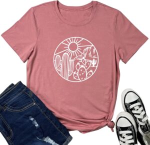 ROSEPARK Women Cute Graphic T-Shirts Summer Tees