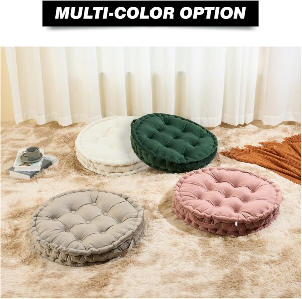 Meditation Floor Pillow, Large Floor Seat Cushion,23.6inch Round Floor Pillows Seating for Adults,Solid Thick Meditation Cushion with Handle for Yoga Balcony Living Room Tatami Outdoor