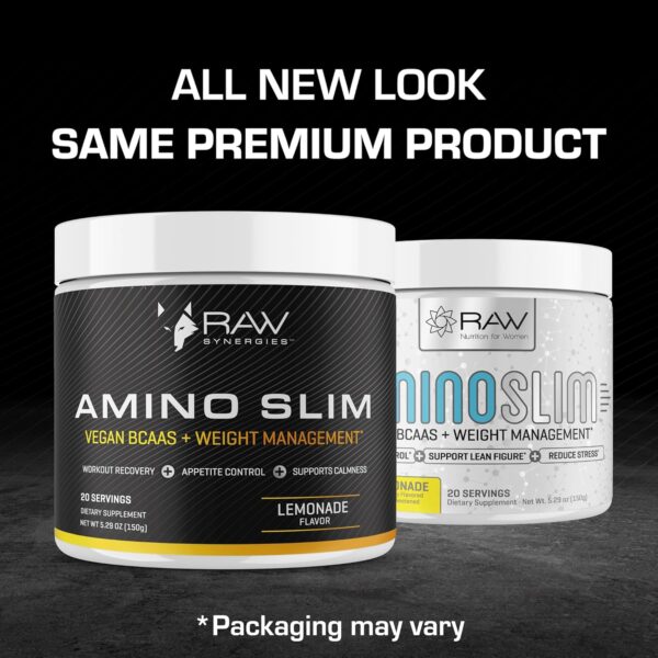 Amino Slim - Slimming BCAA Weight Loss Drink for Women, Vegan Amino Acids & L-Glutamine Powder for Post Workout Recovery & Fat Burning | Daily Appetite Suppressant, Metabolism Booster & Stress Relief