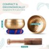 Ohm Store Tibetan Singing Bowl Set — Meditation Sound Bowl Handcrafted in Nepal for Yoga, Chakra Healing, Mindfulness, and Stress Relief — Unique Spiritual Gifts for Women and Men