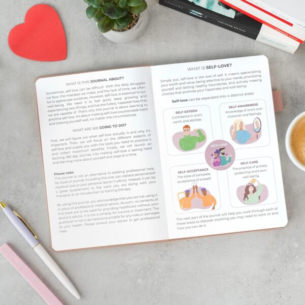 Clever Fox Self-Love Journal – Guided Self-Discovery Log for Self-Care, Reflection & Self-Help, Mental Health, Gratitude & Mindfulness (Rose Gold)
