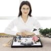 Zen Garden Kit 11x8 with White Sand Japanese Mini Beach Zen Sand Artificial Bonsai Tree Rocks Rakes and Accessories for Prayer,Home,Office Desk Zen Sand Garden,Sand Tray Meditation Room