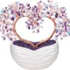 Jovivi Natural Crystal Heart Money Tree Healing Gemstone Bonsai Tree for Wedding Ceremony Reiki Balancing Energy Meditation Feng Shui Wealth & Good Luck Home Indoor Office Decor 7.87"-8.26"