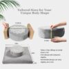 Meditation Cushion with Washable Premium Velvet Cover,100% Memory Foam Square Floor Cushion and Buckwheat Cushion Seating for Adults and Children Sitting, Yoga, Reading