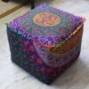 CRAFT KALA Mandala Meditation Floor Pillows Square Pillow Cover Seating Decorative Adults Bohemian Floor Cushion Cover Outdoor Living Room Throw Ottoman Poufs Cover 18X18X14 inches, Multi Six Color