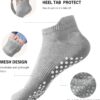 DIBAOLONG Pilates Socks with Grips for Women Yoga Socks Non Slip Barre Hospital Socks 6-Pairs Grippy Ankle Socks