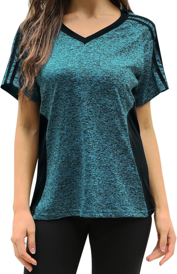 HOCOSIT Women's Workout Shirts Fast Dry Active Wear Yoga Top Sweat Wcking Clothes