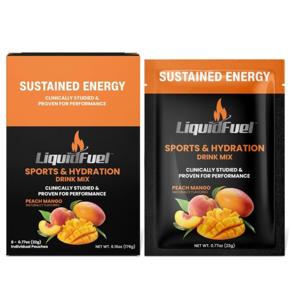 LiquidFuel Sports & Hydration Electrolyte Drink Mix | Electrolyte Powder Hydration Mix from Sugar Beets | Palatinose, Gluten Free, Vegan, Non-GMO Electrolytes Powder | 8 Individual Hydration Packets