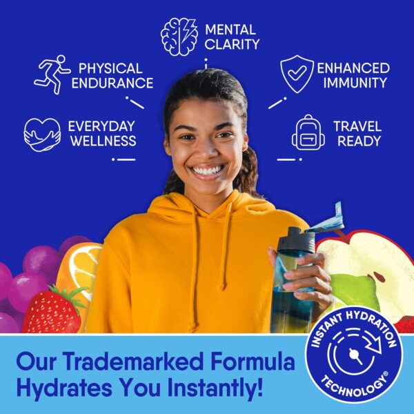 81pjoR0MAlL._AC_SL1500_.jpg GoHydrate Instant Hydration Powder Packets - Low Sodium Electrolytes Drink Mix - Natural Hydration Support, Sugar Free Electrolyte Flavored Powder Drink with Vitamin D, 30 Packs, Kiwi Strawberry