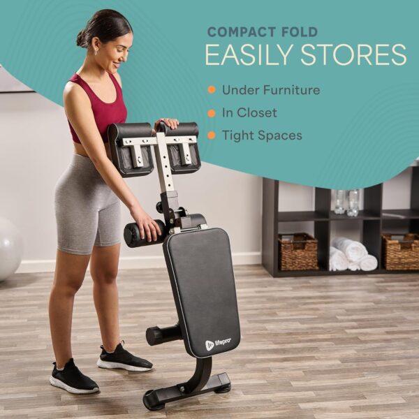 81pjxX55ckL._AC_SL1500_.jpg Lifepro Roman Chair Hyperextension Bench - Adjustable Back Extension Machine for Glutes, Hamstrings, and Lower Back - Foldable Multipurpose Exercise Equipment for Home Gym