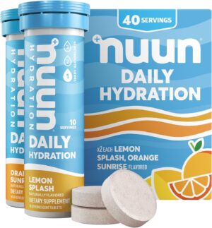Nuun Hydration Daily, Wellness Electrolyte Tablets, Mixed Citrus, No Sugar, 5 Essential Electrolytes for Hydration, Vegan, Gluten Free, 4 Pack (40 Servings)
