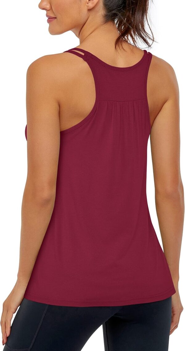 Hibelle Women's Workout Yoga Racerback Tank Tops with Built in Shelf Bra