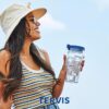 Tervis Made in USA Double Walled Yoga Lotus Flower Insulated Tumbler Cup Keeps Drinks Cold & Hot, 24oz, Clear