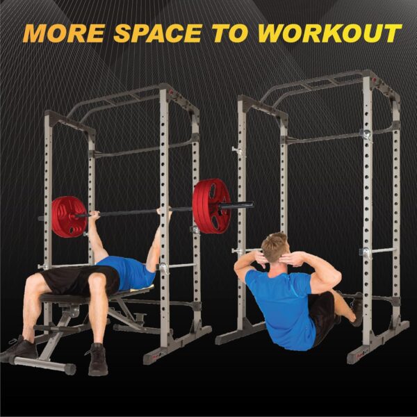 Fitness Reality Squat Rack Power Cage | Optional LAT Pulldown & Leg Holdown Attachment | Squat and Bench Rack Combos | Super Max 810 XLT