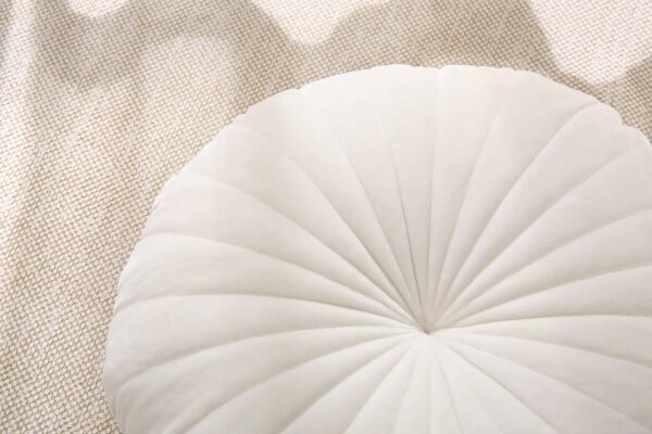 Floor Pillow Meditation Cushion Round Large Floor Pillows Seating for Adults, Velvet Thick Floor Cushions for Yoga Living Room Balcony Outdoor Tatami 18inches（Beige）