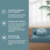 Meditation Cushion with Washable Premium Velvet Cover,100% Memory Foam Square Floor Cushion and Buckwheat Cushion Seating for Adults and Children Sitting, Yoga, Reading