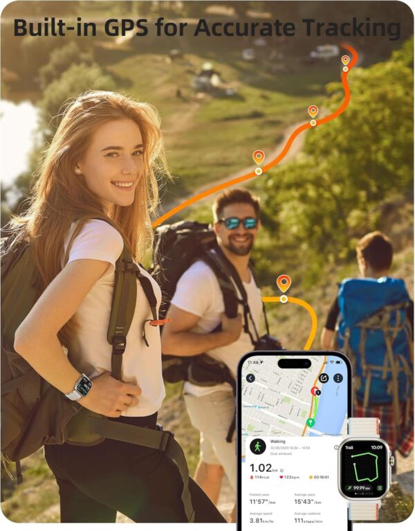 Parsonver Smart Watch, Alexa Bulit-in, GPS, Bluetooth Calling, 30M Waterproof Fitness Tracker, 2Pack