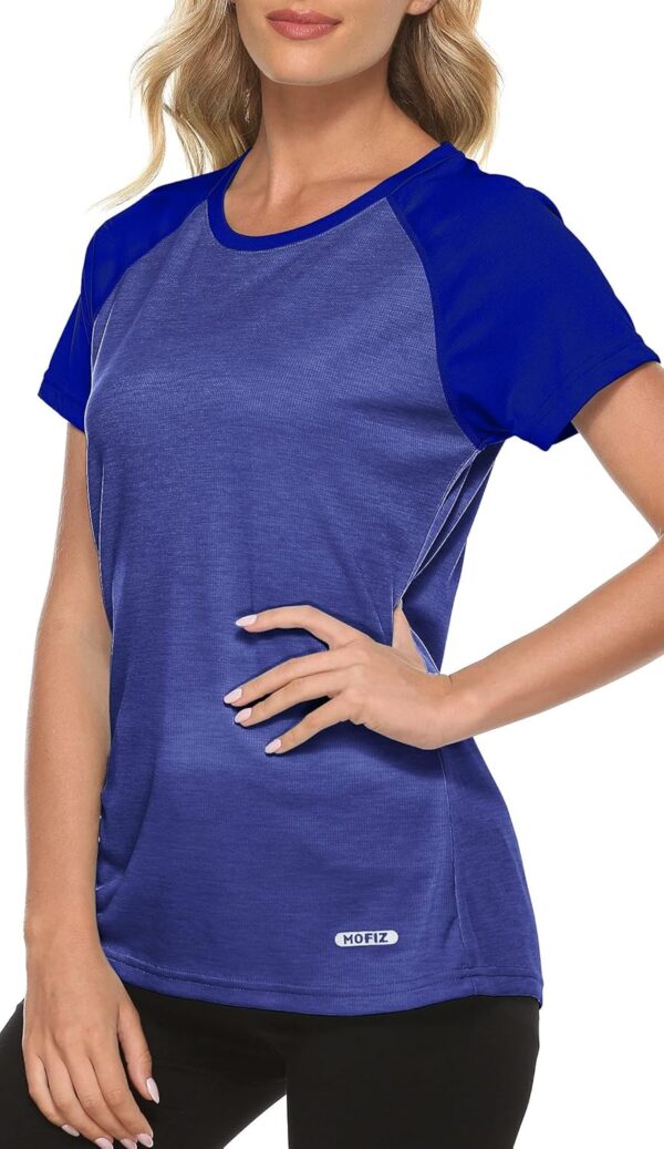 MoFiz Women's Short Sleeve UPF 50+ Sun Protection Sports T-Shirt Quick Dry Running Workout Athletic Tee Top