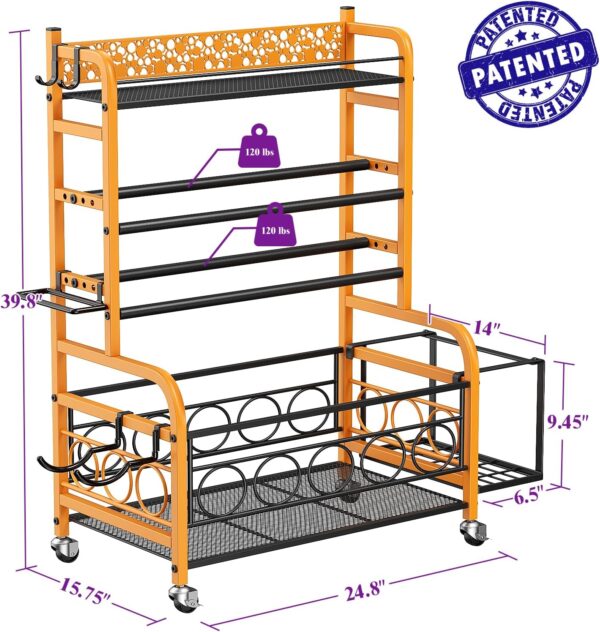 Weight Rack for Dumbbells, Dumbbell Rack Weight Stand, VOPEAK Home Gym Storage Rack for Yoga Mat Kettlebells and Strength Training Equipment, Weight Storage Holder Rack for Dumbbells with Wheels