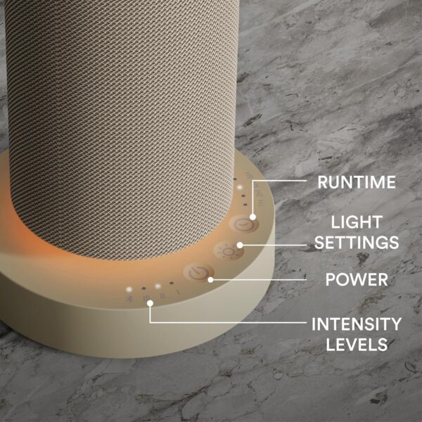 Homedics SereneScent Mini Fabric Rechargeable Waterless Diffuser, Cordless Aromatherapy Device, Use with SereneScent Oil 15ml (Sold Separately), Adjustable Mist Intensity & Ambient Light, Beige