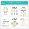 Decorably 18 Mental Health Posters for Classroom, 8x10in Matte-Laminated Inspirational School Psychologist Office Decor