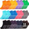 Grip Socks for Women Pilates Yoga Socks Non Slip Hospital Socks Ankle Slipper Socks 5/12 Pairs