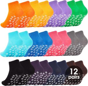 Grip Socks for Women Pilates Yoga Socks Non Slip Hospital Socks Ankle Slipper Socks 5/12 Pairs