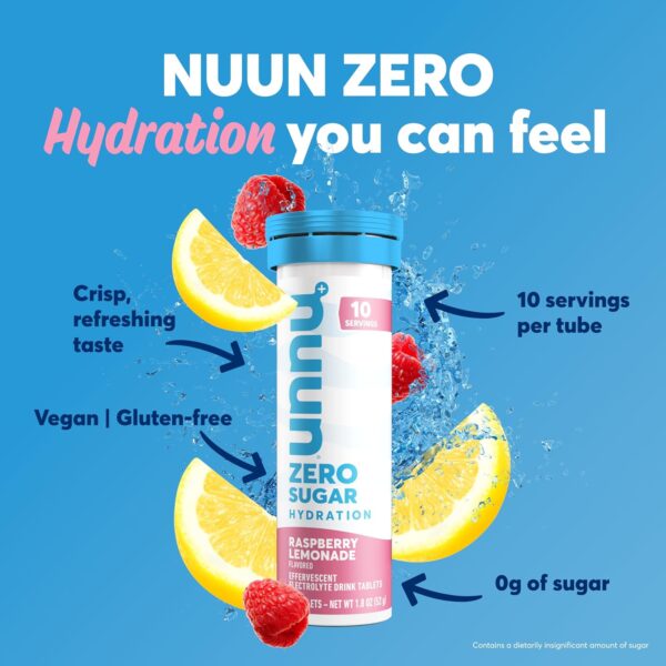 Nuun Zero Sugar Hydration Electrolyte Tablets - Magnesium, Calcium, Potassium, Chloride & Sodium, Light & Delicious Fruit Flavors, No Sugar, Gluten Free, Vegan, Mixed Berry 4 Pack (40 Servings Total)