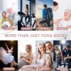 Pilates Yoga Socks with Grips for Women - Crew Length Ballet Barre Socks - Sticky Workout Hospital Socks