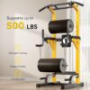 SogesHome Power Tower Pull Up Bar and Dip Stand,10 Adjustable Height Assistive Trainer Dip Station,Multi-Function Strength Training Fitness Workout Station for Home Gym Fitness Equipment，Capacity 500LBS