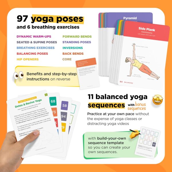 WorkoutLabs Yoga Cards I & II – Complete Set Beginners & Intermediate: Professional Study, Class Sequencing & Practice Guide · Premium Yoga Asana Flash Cards Deck with Sanskrit
