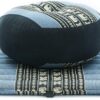 Leewadee Meditation Cushion Set – 1 Small Zafu Yoga Pillow and 1 Small Roll-Up Zabuton Mat Filled with Kapok