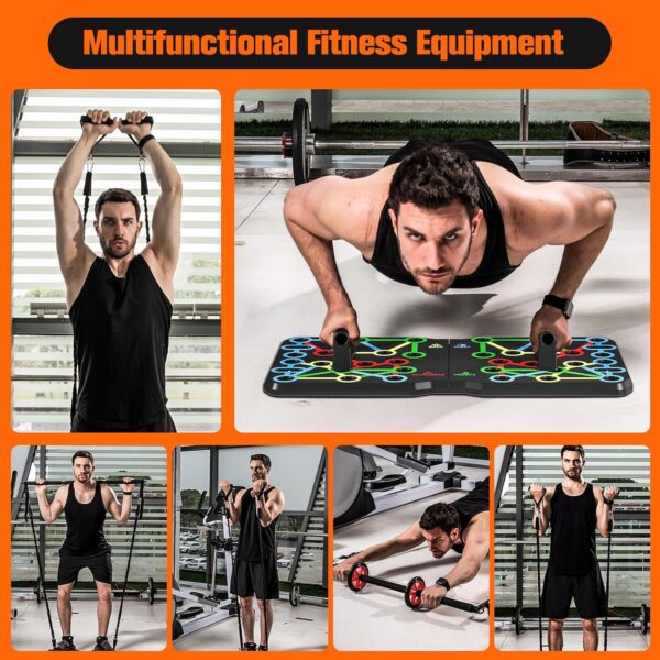AERLANG Push Up Board, Portable Multi-Function Foldable 10 in 1 Push Up Bar, Push up Handles for Floor,Professional Push Up Strength Training Equipment