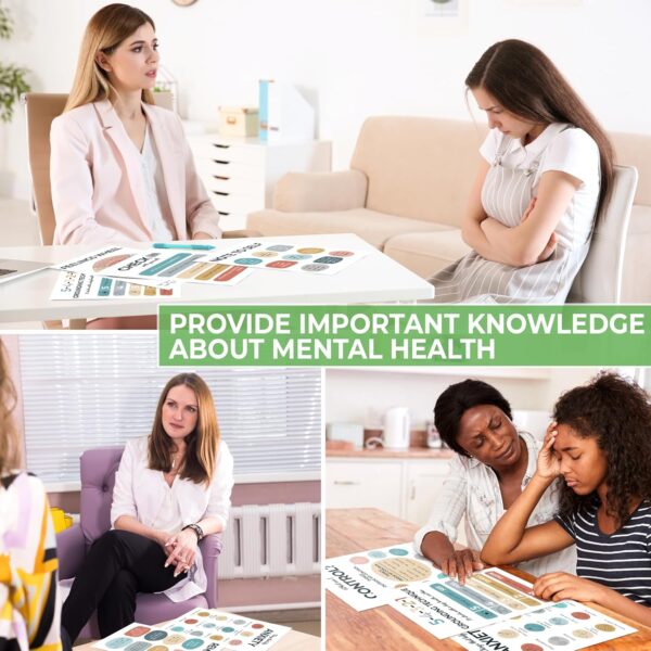 12 Pcs Mental Health Posters, Therapy Office Decor, Counseling Office Must Haves, School Counselor Supplies, Mental Health Gifts, Inspirational Posters Positive Quotes Wall Decor Classroom for Home