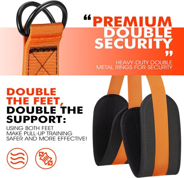 Pull Up Assistance Bands, Heavy Duty Resistance Band for Pull Up Bar, Adjustable Weight/Size with Fabric Feet/Knee Rest, Bands for Pull Up Assist for Strength Training, Patented Pull Up Assist Band