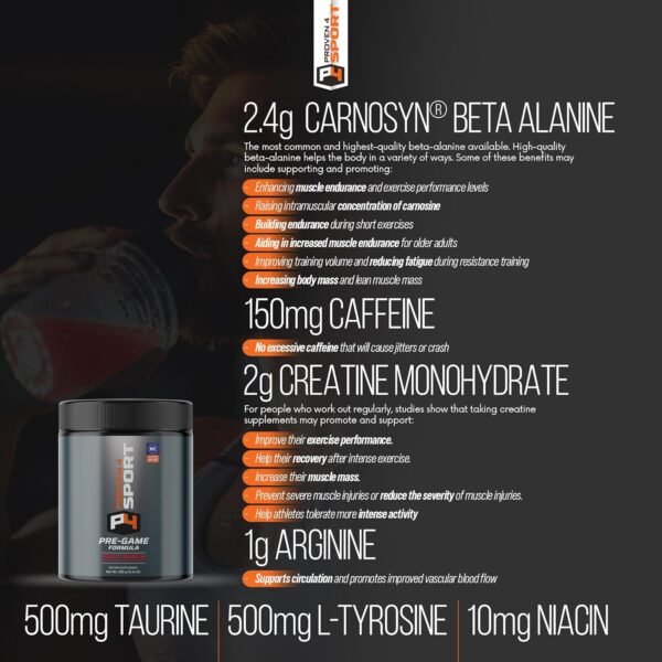 Proven4 Pre Workout Powder for Men and Women with Creatine - Beta Alanine - Caffeine, NSF Certified preworkout Energy Supplement Fruit Punch 30 Servings