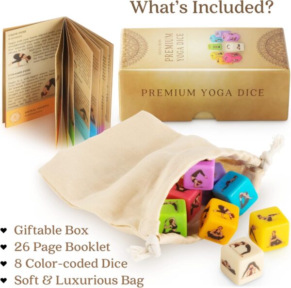 Yoga Dice – One of The Unique Yoga Gifts for Women or Any Yoga Lover – Yoga Accessories for Teachers and Yogis – Yoga Gift Idea for Instructors